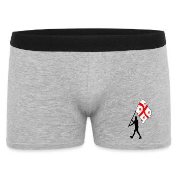Flag Georgia man walking - Men's Boxer Shorts - heather grey - Front