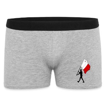 Flagge Malta Mann zu Fuß - Männer Boxer Shorts - Grau meliert - Vorne