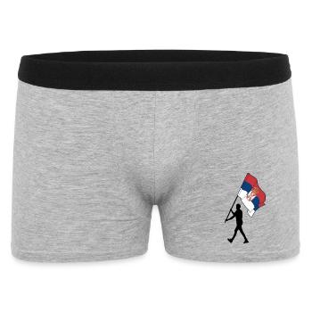 Drapeau Serbie homme marchant - Boxer Homme - gris chiné - Devant