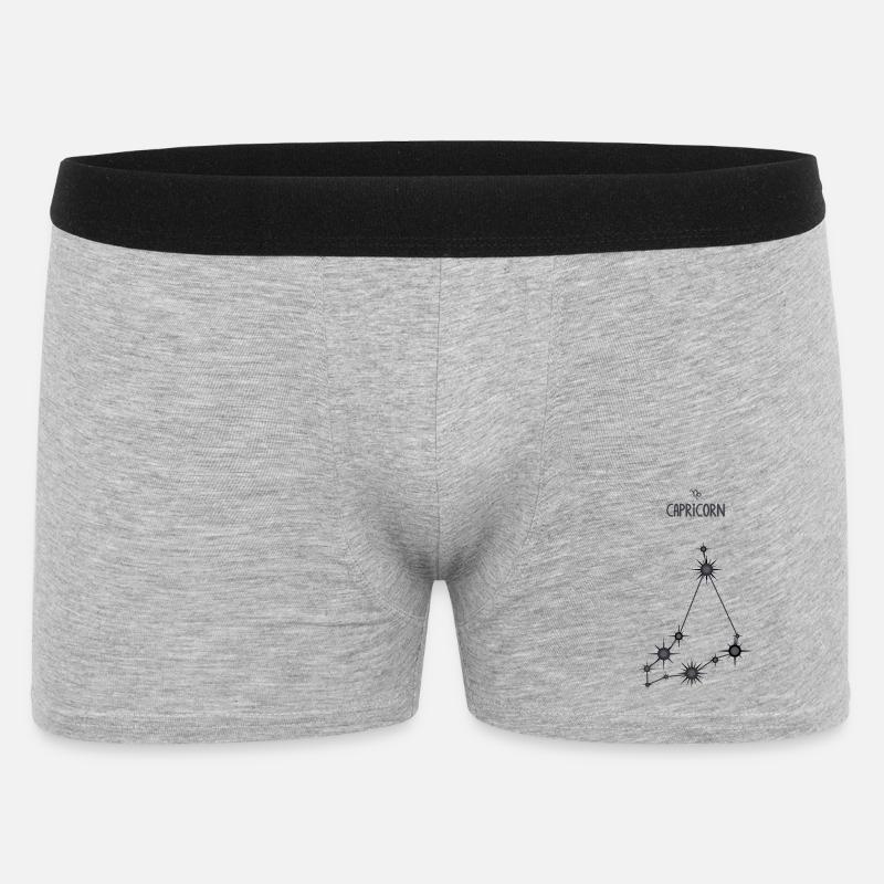 Steinbock Sternzeichen Sternbild Schwarz & Grau - Männer Boxer Shorts - Grau meliert
