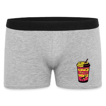 Matcha Dino Cup - Männer Boxer Shorts - Grau meliert - Vorne