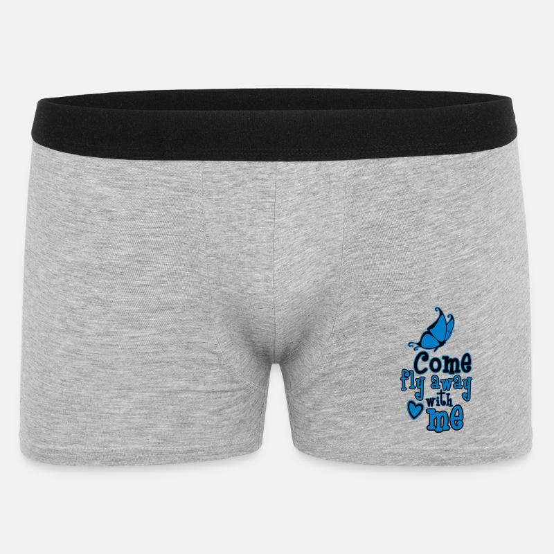 Komm, flieg mit mir weg - Männer Boxer Shorts - Grau meliert