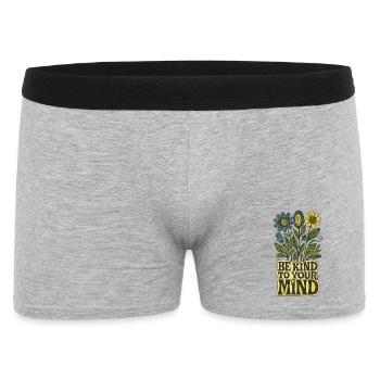 Be Kind To Your Mind Floral Art - Boxer Homme - gris chiné - Devant