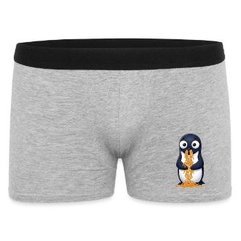 Mignon pingouin spaghetti maladroit dessin animé - Boxer Homme - gris chiné - Devant