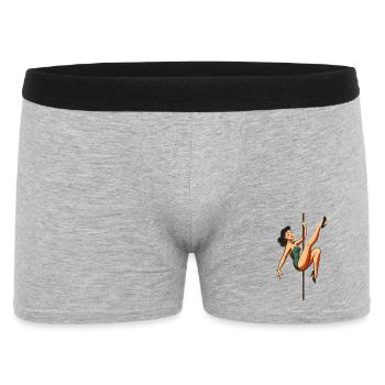Pole Dance Pole Dancer Cheveux Noir Rétro Années 50 - Boxer Homme - gris chiné - Devant