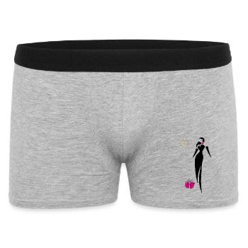 Noël avec une étoile dorée à paillettes - Boxer Homme - gris chiné - Devant