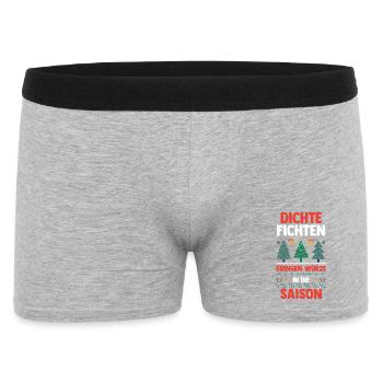 Weihnachtsmann Fichten Weihnachtsbaum Weihnachten - Männer Boxer Shorts - Grau meliert - Vorne