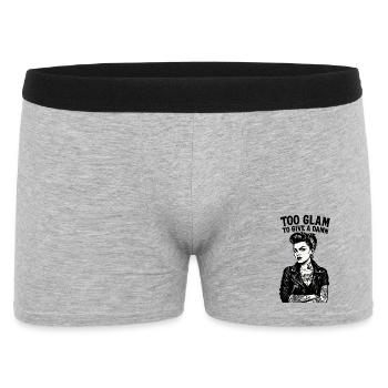 Pin-Up Rockabella : Fille tatouée hors-la-loi & veste en cuir - Boxer Homme - gris chiné - Devant