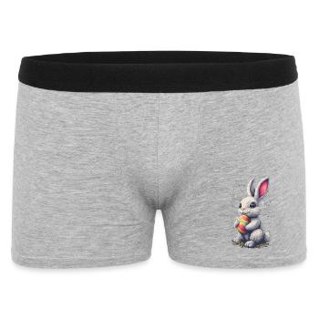 Papa Lapin de Pâques partenaire de Pâques Look de Pâques - Boxer Homme - gris chiné - Devant