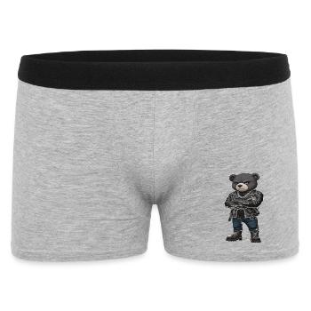 Rocker Bär Lederjacke Biker - Männer Boxer Shorts - Grau meliert - Vorne