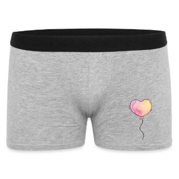 Peinture aquarelle en forme de cœur de ballon mignonne - Boxer Homme - gris chiné - Devant