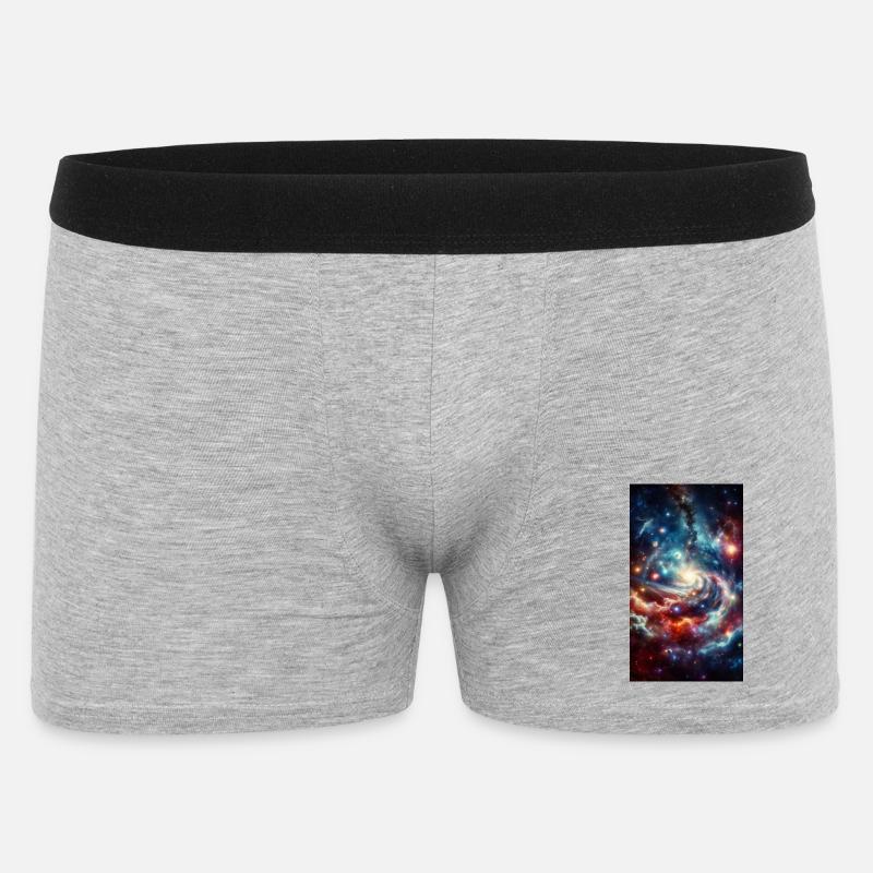 Kosmische Spirale: Sternennebel - Männer Boxer Shorts - Grau meliert