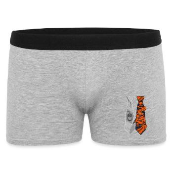 Moto de bureau Cycliste avec cravate - Boxer Homme - gris chiné - Devant