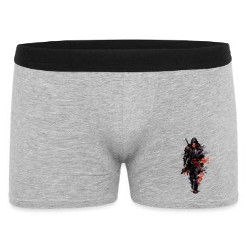 Dark Shadow Warrior Watercolor Painting - Men's Boxer Shorts - heather grey - Front
