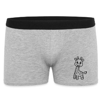 Süße Giraffe Kinder Tiermotiv - Männer Boxer Shorts - Grau meliert - Vorne