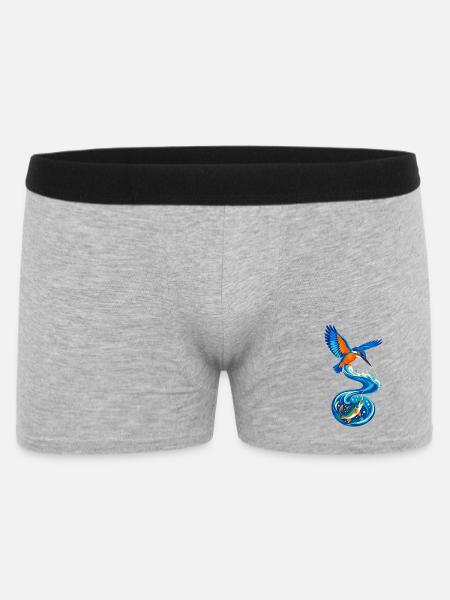 Eisvogel Wellenwurf - Männer Boxer Shorts - Grau meliert