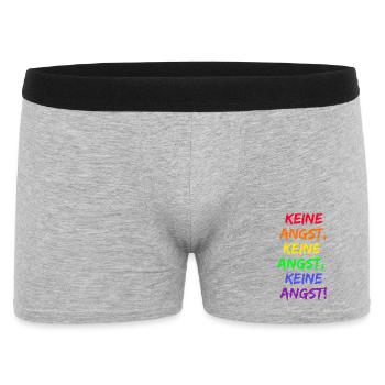 KEINE ANGST, MUT GEGEN RECHTS, WIDERSTAND, FCK NZS - Männer Boxer Shorts - Grau meliert - Vorne