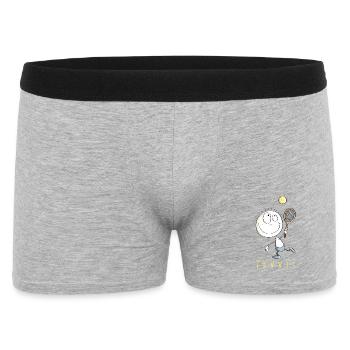 Happy tennis player - cartoon stick figure - Men's Boxer Shorts - heather grey - Front
