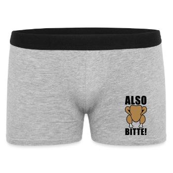 Also bitte - Männer Boxer Shorts - Grau meliert - Vorne