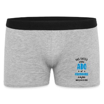 adolescent / enfant / ado / adolescente - Boxer Homme - gris chiné - Devant