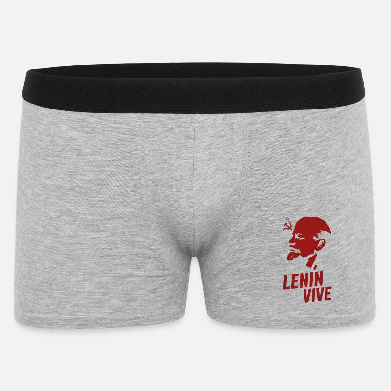 Lenin lebt - Männer Boxer Shorts - Grau meliert