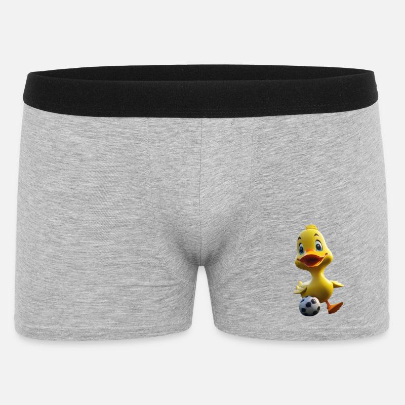 Fussball Ente - Männer Boxer Shorts - Grau meliert