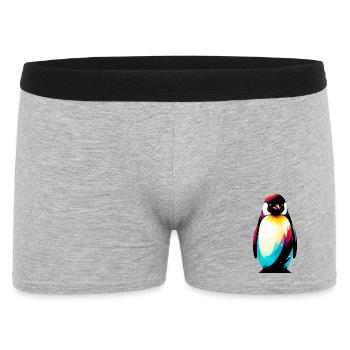 Pinguin - Männer Boxer Shorts - Grau meliert - Vorne