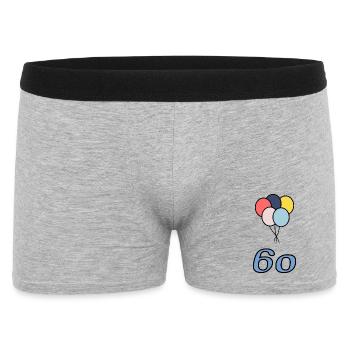 60. 60 YEARS. 60th ANNIVERSARY. 60TH BIRTHDAY. - Men's Boxer Shorts - heather grey - Front