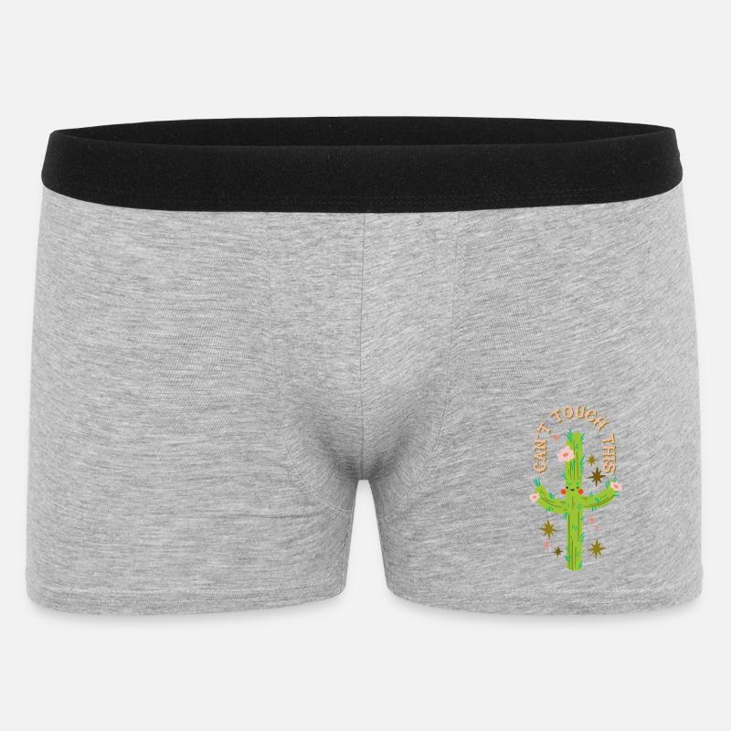 Can't touch this - Prickly cactus design - Men's Boxer Shorts - heather grey