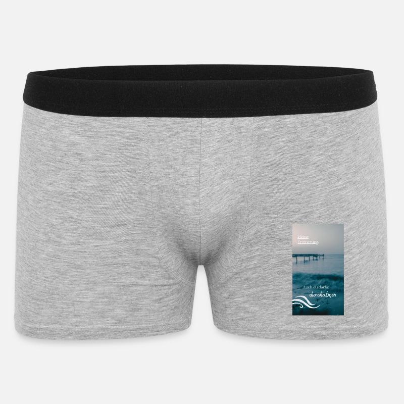Meeresrauschen Erinnerungstext - Männer Boxer Shorts - Grau meliert