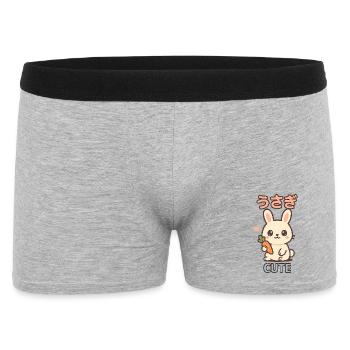 Kawaii Bunny with Carrot - Usagi Style - Men's Boxer Shorts - heather grey - Front