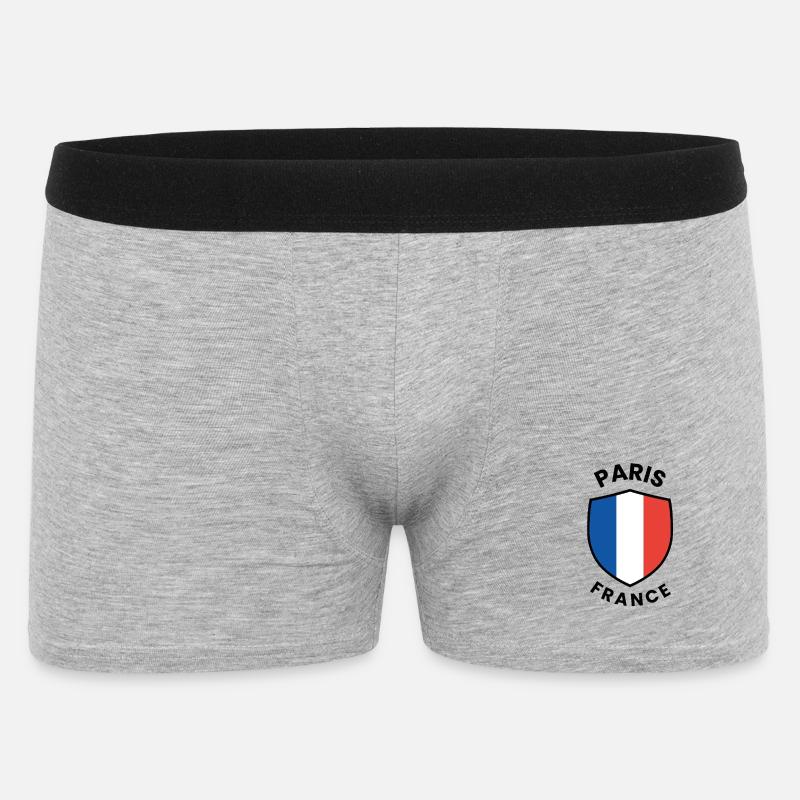 Schilddesign der Pariser Flagge - Männer Boxer Shorts - Grau meliert