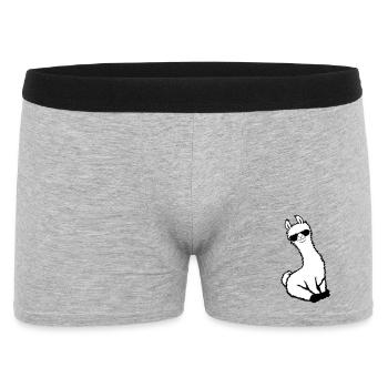 No Drama Lama Cool Sunglasses Seated Relaxed - Men's Boxer Shorts - heather grey - Front
