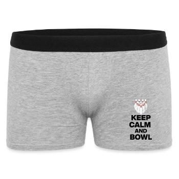 KEEP CALM AND BOWL, STRIKE MEISTER! PIN SNIPER - Men's Boxer Shorts - heather grey - Front