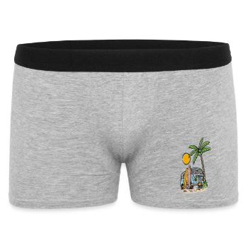 Tropical surf bus on the palm beach - Men's Boxer Shorts - heather grey - Front