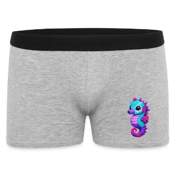 Charlotte Seepferdchen  - Männer Boxer Shorts - Grau meliert - Vorne