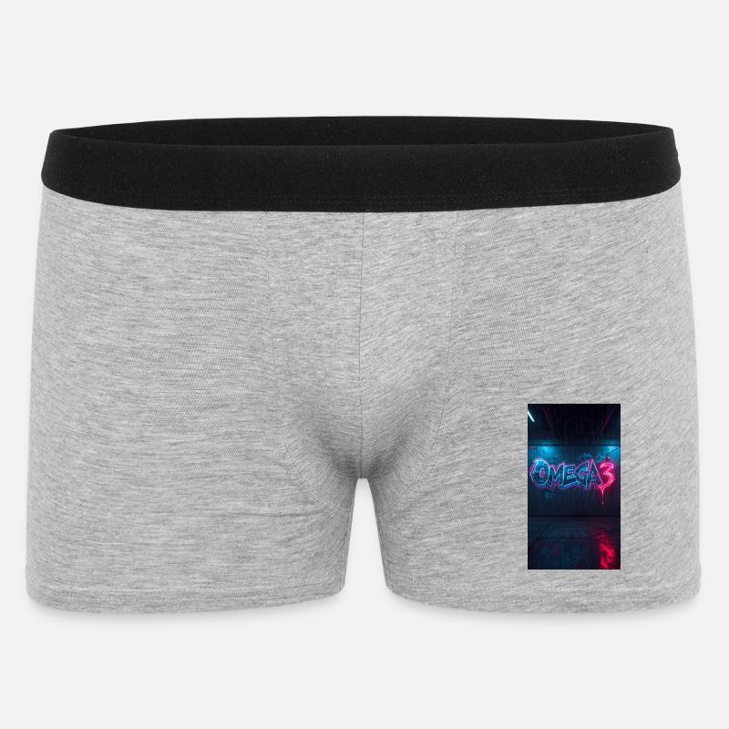 Omega3 Neon Graffiti - Männer Boxer Shorts - Grau meliert
