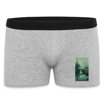 Black Cat at Stone Bridge – Conception zen asiatique - Boxer Homme - gris chiné - Devant