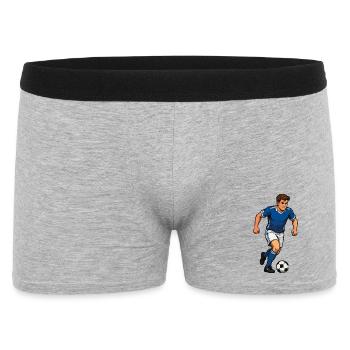 Joueur de football de dessin animé bleu en sprint - Boxer Homme - gris chiné - Devant