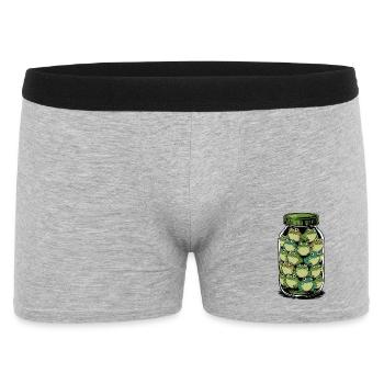 Froschglas: Verspielter Amphibienstapel - Männer Boxer Shorts - Grau meliert - Vorne