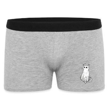 Nebelkatze im Mondschein - Männer Boxer Shorts - Grau meliert - Vorne