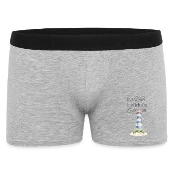 Für Dich lass ich das Licht an - Männer Boxer Shorts - Grau meliert - Vorne
