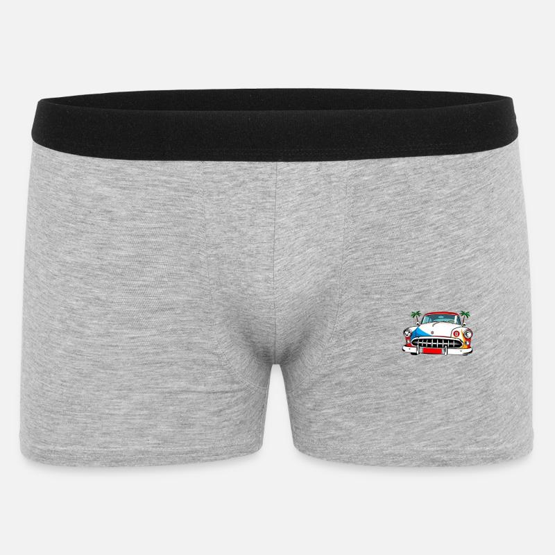 Palm Drive Oldtimer-Collage - Männer Boxer Shorts - Grau meliert