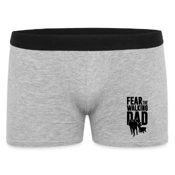 Fear the walking Dad, Vatertag. Bollerwagen Tour - Männer Boxer Shorts - Grau meliert - Vorne