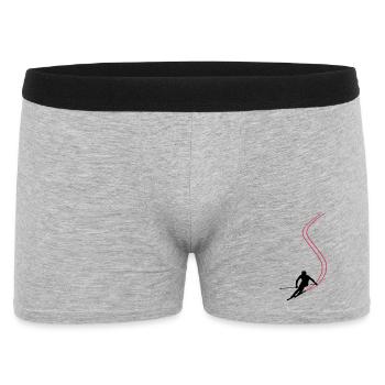 Ski !! - Männer Boxer Shorts - Grau meliert - Vorne