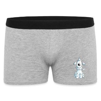 Fröhlicher Pudel - Männer Boxer Shorts - Grau meliert - Vorne