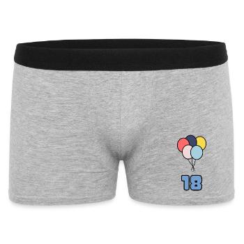 18. 18 YEARS OLD. 18th ANNIVERSARY. BIRTHDAY 18 YEARS. - Men's Boxer Shorts - heather grey - Front