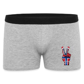 Norwegen Flagge Weihnachten Peace Symbol used - Männer Boxer Shorts - Grau meliert - Vorne