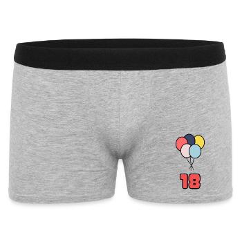 18. 18 YEARS OLD. 18th ANNIVERSARY. 18 BIRTHDAY. - Men's Boxer Shorts - heather grey - Front