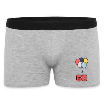 60. 60 YEARS. 60th ANNIVERSARY. 60TH BIRTHDAY. - Men's Boxer Shorts - heather grey - Front